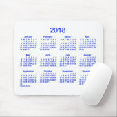Souris 2018 calendrier bleu et blanc par le tapis de (Avec souris)