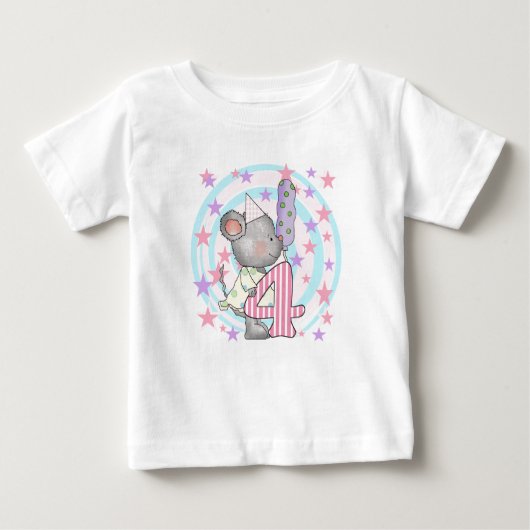 Souris 4e anniversaire T-shirts et cadeaux (Devant)
