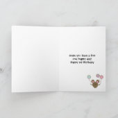 Souris à bulle rose Bonne 1ère carte d'anniversair (Intérieur)