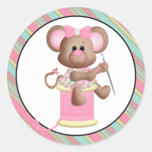 Souris à coudre avec sticker à fil (Devant)