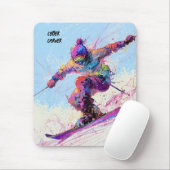 Souris Abstrait skieur de neige modifiable tapis de souri (Avec souris)