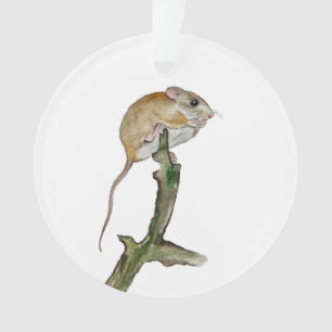 Souris aquarelle réaliste dans l'arbre