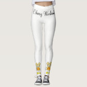 Souris au fromage Pizza Leggings blancs (Devant)