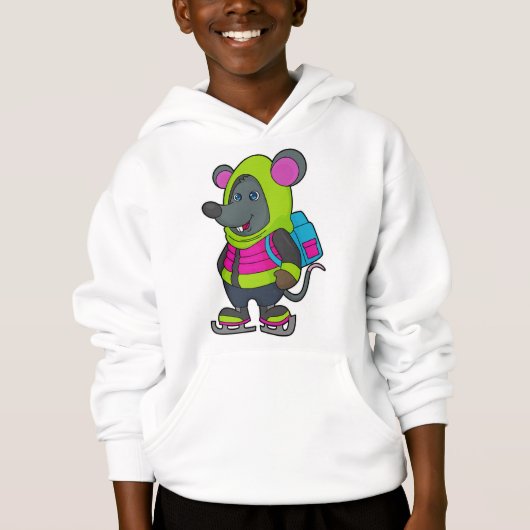 Souris au patinage sur glace avec patins sur glace (Devant)