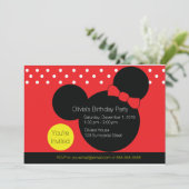 Souris avec Bow rouge - Invitation de la fête (Debout devant)