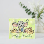 Souris avec carte postale entchen (Debout devant)