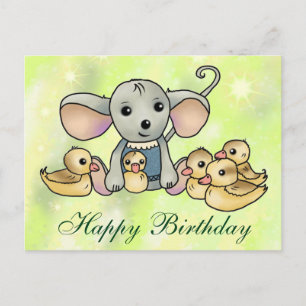 Souris avec carte postale entchen