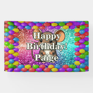 Souris Bannière d'anniversaire personnalisées