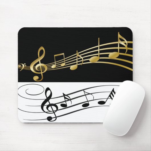 Souris Black and White Gold Notes Pad souris! Tapis de so (Avec souris)