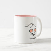 Souris blanc mignonne & calligraphie Tasse à café  (Devant droit)