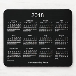 Souris Calendrier 2018 blanc au néon par le tapis de