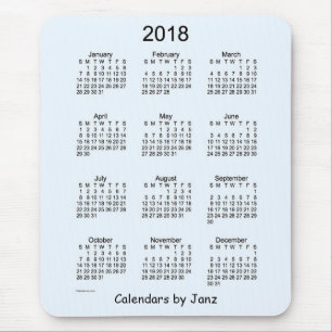 Souris Calendrier 2018 bleu d'Alice par le tapis de