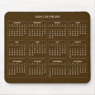 Souris Calendrier 2025 simple mais élégant   Tapis de sou