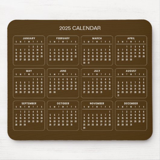 Souris Calendrier 2025 simple mais élégant | Tapis de sou (Devant)