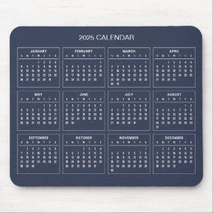 Souris Calendrier 2025 simple mais élégant Tapis de sou