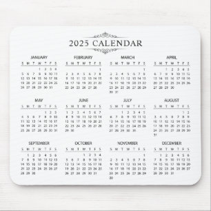 Souris Calendrier 2025 simple mais élégant Tapis de sou