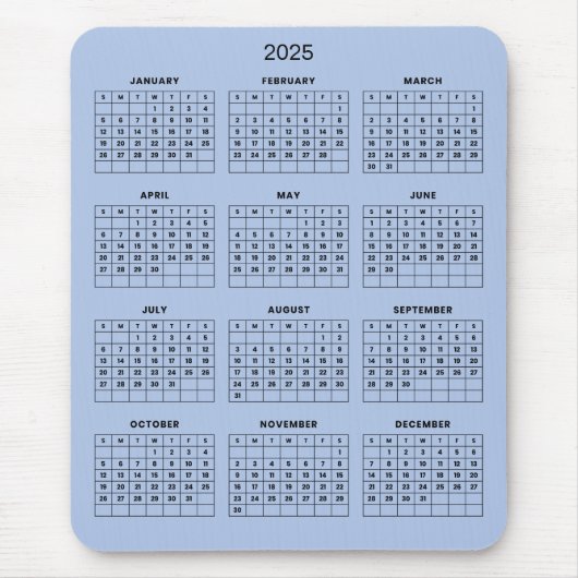 Souris Calendrier 2025 simple mais élégant | Tapis de sou (Devant)