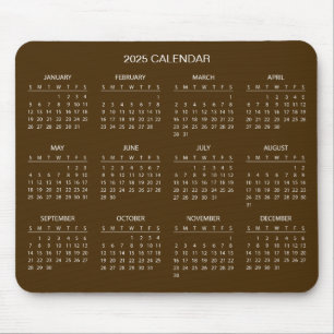 Souris Calendrier 2025 simple mais élégant   Tapis de sou