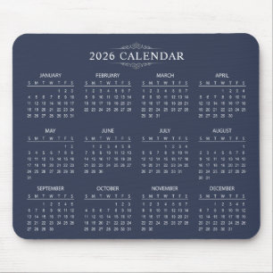 Souris Calendrier 2026 Simple et Élégant Tapis de souri