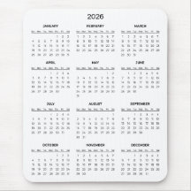 Calendrier 2026 Simple et Élégant | Tapis de souri