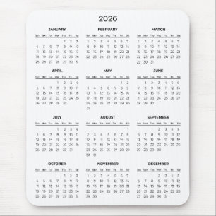 Souris Calendrier 2026 Simple et Élégant Tapis de souri