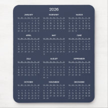 Calendrier 2026 Simple mais Élégant | Tapis de sou