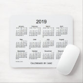 Souris Calendrier de fumée de 2019 blancs par le tapis de (Avec souris)