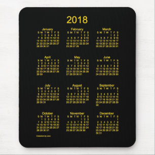 Souris Calendrier d'or de 2018 néons par le tapis de