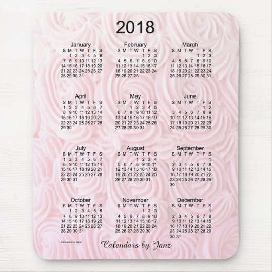 Souris Calendrier rose du givrage 2018 par le tapis de (Devant)