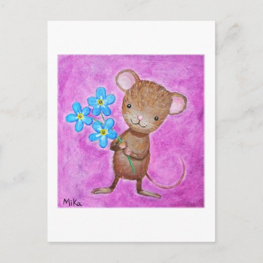 Souris Carte postale Cute Souris Oubliez-moi pas F (Devant)