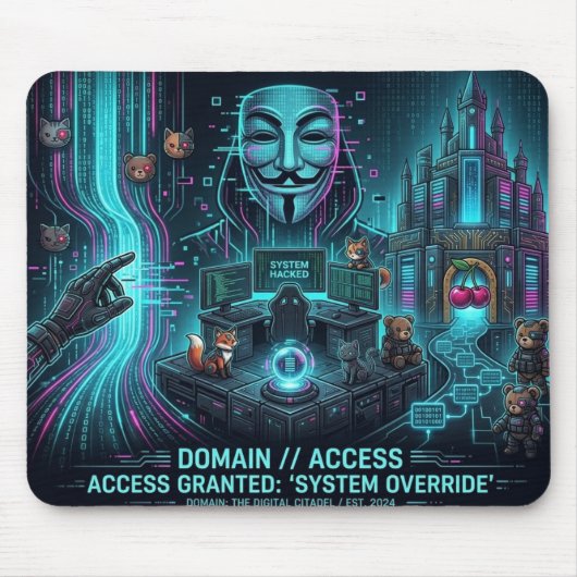 Souris Cyber Hacker Vibes – Tapis de Souris🖤 (Devant)