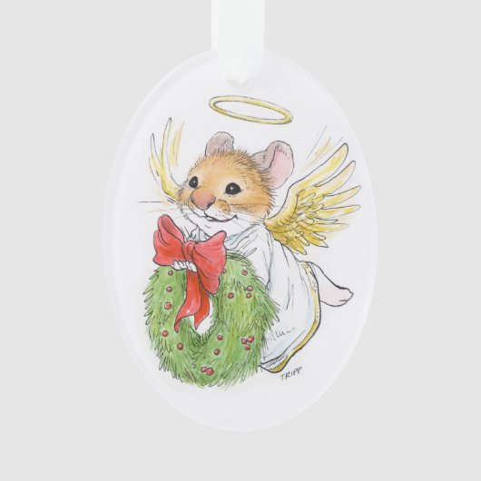 Souris d'ange de Noël avec l'ornement de guirlande (devant)