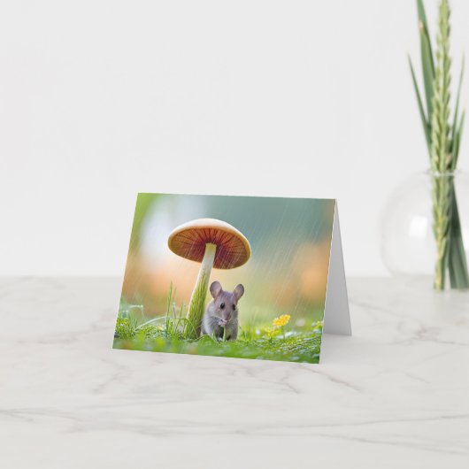 Souris Dans La Carte Pluie Note (Devant)