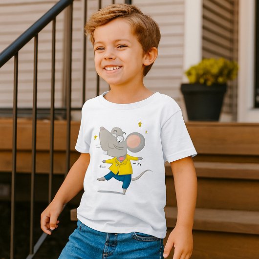 Souris Dansante En T-shirt Jaune