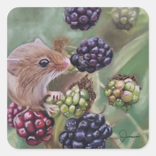 Souris de campagne et Berries autocollant (Devant)