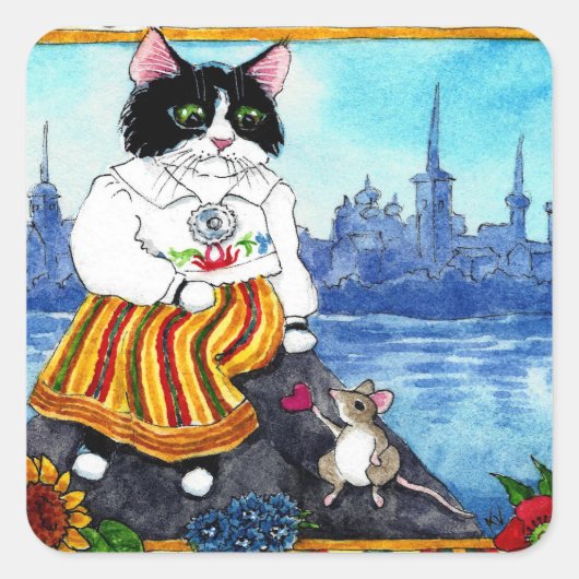 Souris de chat stickers folklorique estonien (Devant)