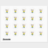Souris De Danse En Sticker Rond Classique Jaune (Feuille)