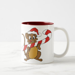 Souris De Noël Avec Une Mug De Sucre de canne