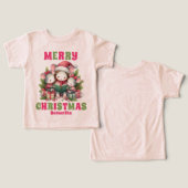 Souris de Noël rose Nom personnalisé (Design Recto & Verso)