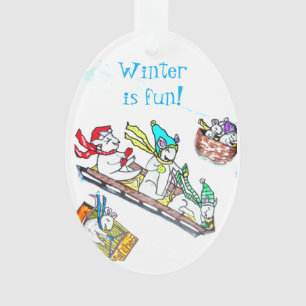 SOURIS de NOËL SLEDDING l'ornement