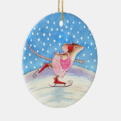 Souris de patinage ornement de Noël ou d'hiver (Droite)