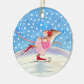 Souris de patinage ornement de Noël ou d'hiver (Gauche)
