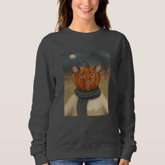 Souris de pompkinhead Sweatshirt d'Halloween (Devant)