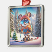 Souris de ski ornement de Noël (Gauche)