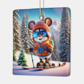 Souris de ski ornement de Noël (Gauche)