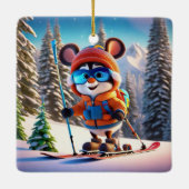 Souris de ski ornement de Noël (Dos)