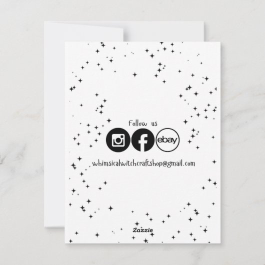 Souris de sorcière blanche Toadstool carte d'anniv (Dos)