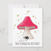 Souris de sorcière blanche Toadstool carte d'anniv (Devant)