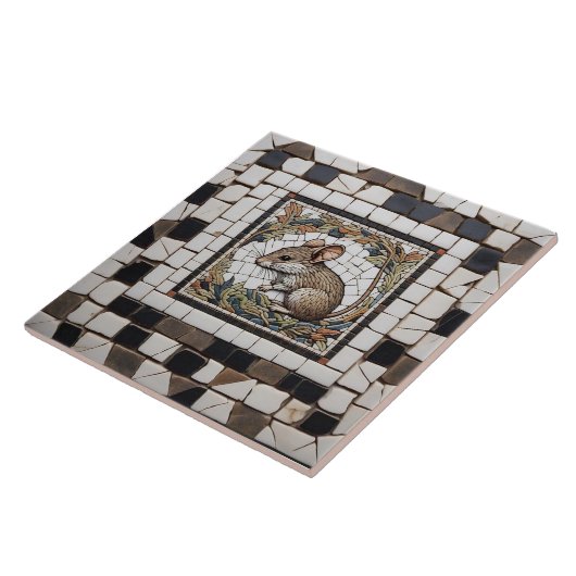 Souris de style mosaïque romaine Carreaux de céram (Côté)