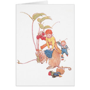 Souris et fées jouant saute-mouton